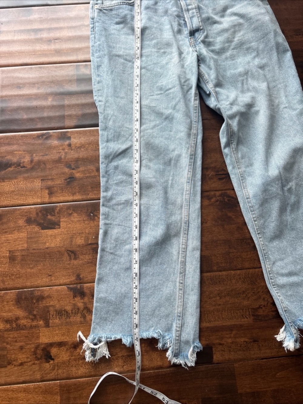 We The Free Light Blue Frayed-Hem Cropped Jeans - Picture 4 of 7